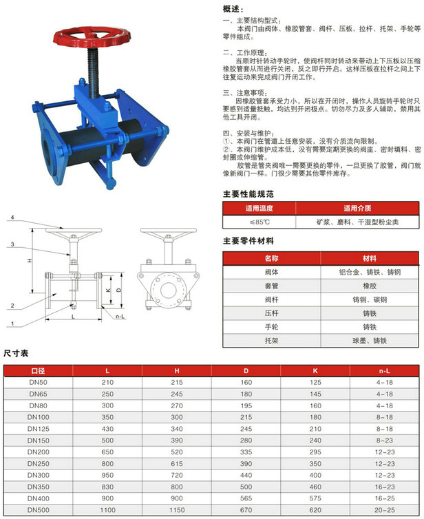 手動(dòng)奧襯管夾閥GJ41X